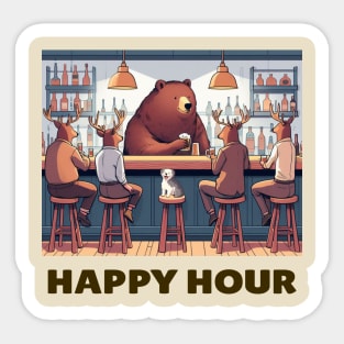 Deer Happy Hour Sticker